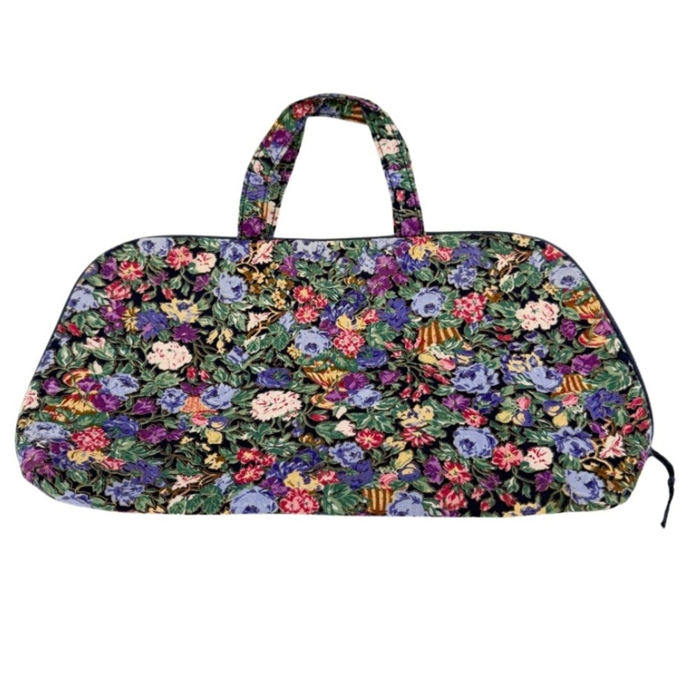 Ted Lapidus Cosmetic Toiletries Bag Floral Quilted Zipper Travel Makeup Pouch